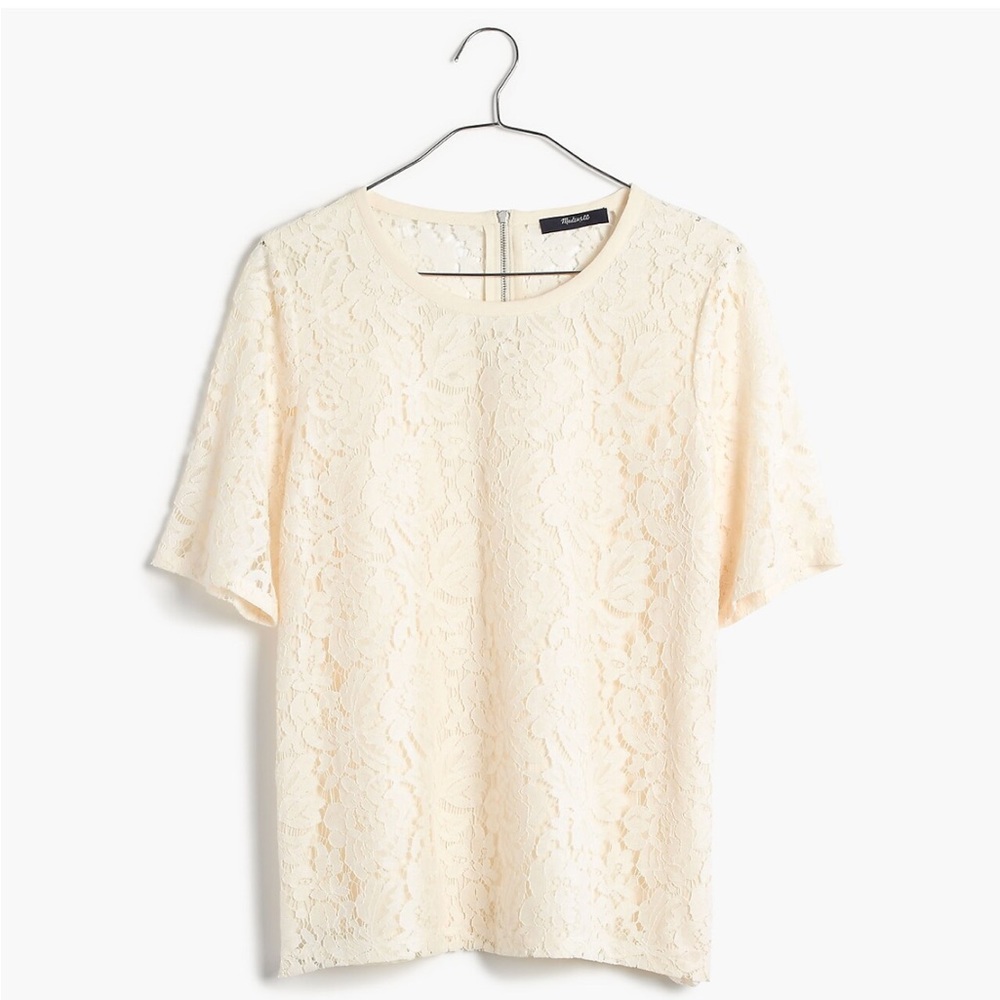 Madewell Lace Refined Tee. Medium